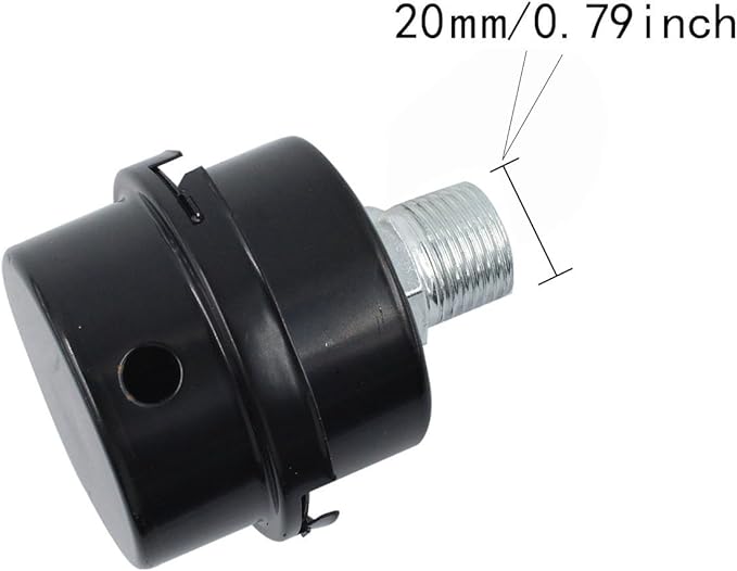 2PCS 0.79’’ Metal Air Compressor Intake Filter Sound Muffler, Thread Air Compressor Silencer