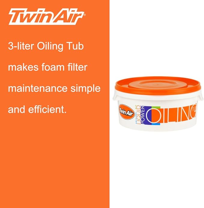Oiling Tub (3 Liter) - Durable, Resealable Orange Tub for Submerging and Evenly Oiling Powersports Air Filters, Reduces Waste and Mess, Ideal for Dirt Bikes, ATVs, and Motocross Maintenance