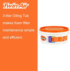 Oiling Tub (3 Liter) - Durable, Resealable Orange Tub for Submerging and Evenly Oiling Powersports Air Filters, Reduces Waste and Mess, Ideal for Dirt Bikes, ATVs, and Motocross Maintenance