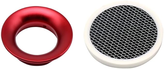 Carburetor 50mm Air Filter Cleaner Velocity Stack Modified Intake with Sponge Filter Steel Mesh Washable Resuable for PWK21-30mm PE Short Fast Intake Suggest for Small Displacement (Red New,50mm)
