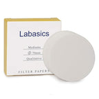 Labasics Qualitative Filter Paper Circles, 70 mm Diameter Cellulose Filter Paper with 15-20 Micron Particle Retention Medium Filtration Speed, Pack of 100