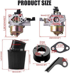 Predator Carburetor Air Filter Adapter Jet Kit for Predator 301cc 420cc 13hp 15hp GX340 GX390 389cc Mini Bike Parts Go Kart Golf Cart Mud Boats Lawnmower Pressure Washer(Black)
