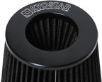 KYOSTAR Universal 3" (76mm) High-Flow Air Filter, Reusable Cone Cold Air Intake, High Performance, Washable, Clamp-On Car High Flow Dry Air Kit, Flange Diameter: 3 Inch, Filter Height: 6.1 Inch, Black
