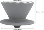 Pour Over Coffee Dripper Silicone Food Grade Portable Hand Brewed Coffee Filter Cup for Travel Outdoor Camping Home Use Lightweight Foldable Easy to Clean Dishwasher Safe Durable (Gray)