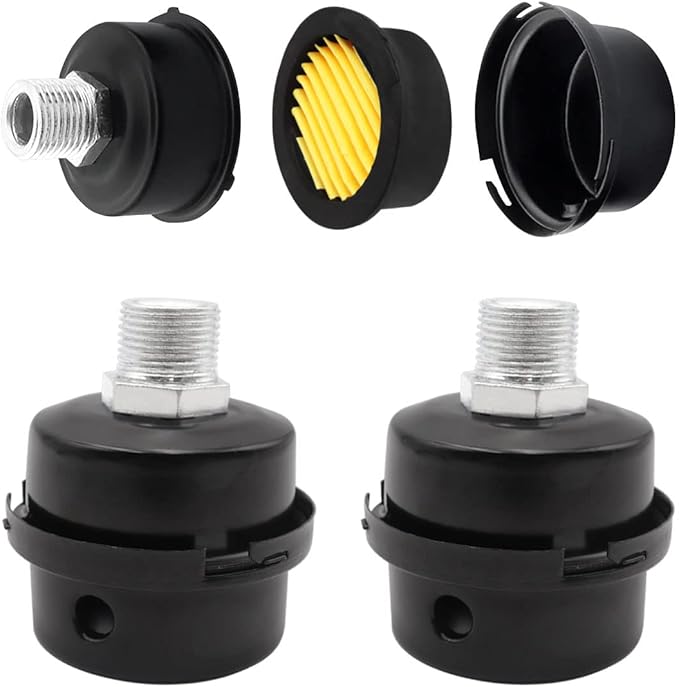 3PCS 1/2" Thread Air Compressor Silencer,20mm Air Compressor Intake Filter Sound Muffler Accessories,Air Compressor Muffler Accessories for generators,blowers, exhaust ports O-H-067-1/2