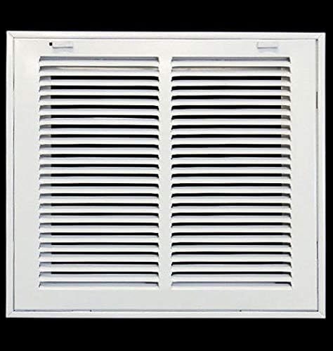 HVAC Premium 12 x 10 Duct Opening Steel Return Air Filter Grille, for 1-inch Filter, Removable Door, Flat Stamped HVAC Vent Cover Grille, Outer Dimensions 14.5 x 12.5