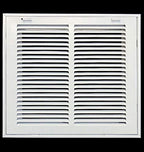 10" X 8" Steel Return Air Filter Grille for 1" Filter - Easy Plastic Tabs for Removable Face/Door - HVAC DUCT COVER - Flat Stamped Face -White [Outer Dimensions: 11.75w X 9.75h]