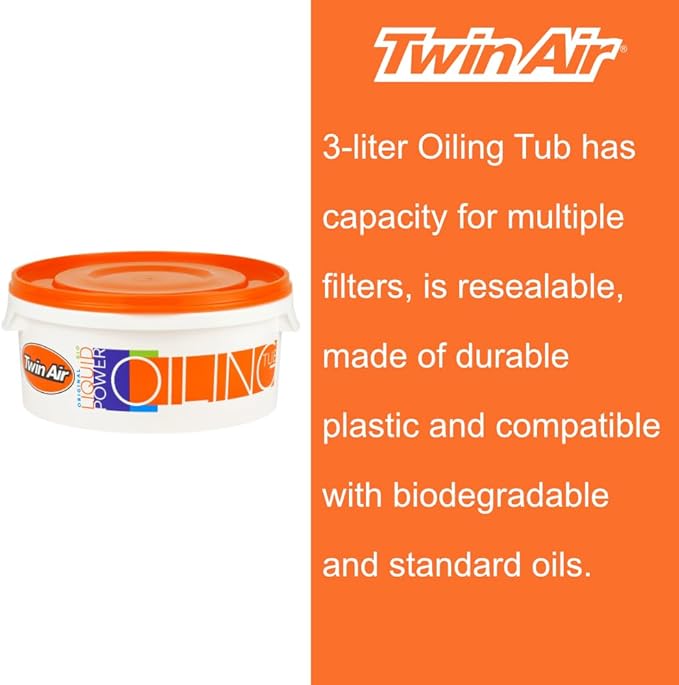 Oiling Tub (3 Liter) - Durable, Resealable Orange Tub for Submerging and Evenly Oiling Powersports Air Filters, Reduces Waste and Mess, Ideal for Dirt Bikes, ATVs, and Motocross Maintenance