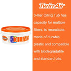 Oiling Tub (3 Liter) - Durable, Resealable Orange Tub for Submerging and Evenly Oiling Powersports Air Filters, Reduces Waste and Mess, Ideal for Dirt Bikes, ATVs, and Motocross Maintenance