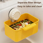 2Pcs Kitchen Sink Strainer Drainer Basket with Suction Cup,Food Waste Filter Basket,Sponge Brush Holder for Kit-chen Home,Efficient Kitchen Waste Management (Green)