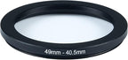 49mm to 40.5mm Step-Down Ring Filter Adapter for All Brands UV ND CPL Metal Ring Step-Down Rings Adapter Filter (49mm-40.5mm)