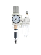 1/4" PT Compressed Air Filter Regulator Lubricator Combo Water/Oil Trap Separator Air Filter Pressure Regulator Automatic Drainage AC2010-02D (1/4" NPT, Automatic Drainage)
