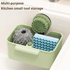 2Pcs Kitchen Sink Strainer Drainer Basket with Suction Cup,Food Waste Filter Basket,Sponge Brush Holder for Kit-chen Home,Efficient Kitchen Waste Management (Yellow)