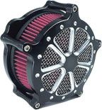 Air Filter Intake Cnc Cut Air Cleaner Venturi Motorcycle Chrome Kit for Harley Dyna 2000 - 2017 Softail 2000 - 2015 Touring 2000 - 2007 Fitment - B (Red)