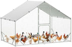 9.8X6.5x6.5FT, Large Walk in Chicken Run Pen Cage, Metal Coop Clearance with Double Door, Chicken Runs for Yard with Cover, Outdoor Cages for Chickens and Range Poultry, Large Chicken Coops
