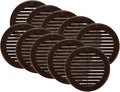 Vent Systems 4" Inch (Opening Dimensions) - Pack of 10 - Brown Soffit Vent Cover - Plastic Round Air Vent Grille - Built-in Mesh Screen - HVAC Register Louver for Bathroom, Home, Kitchen