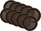 Vent Systems 4" Inch (Opening Dimensions) - Pack of 10 - Brown Soffit Vent Cover - Plastic Round Air Vent Grille - Built-in Mesh Screen - HVAC Register Louver for Bathroom, Home, Kitchen