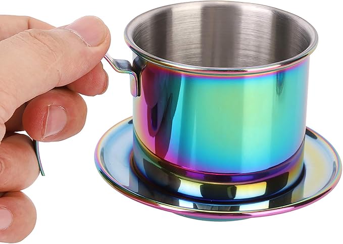 Portable Stainless Steel Coffee Drip Filter, High Density Filter for Sweet and Smooth Taste, Practical Pot for Coffee Lovers, Gift or Collection, Pot