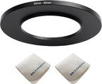 52mm Lens to 82mm Camera Lens Adapter 52mm to 82mm Step Up Ring Adapter Ring for All Brands of UV ND CPL, with Premium Lens Wiping Cloth 2 Pack (52mm-82mm)