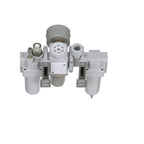 PneumaticPlus SAU200A-N02G-MEP - Dual Air System 1/4" NPT - Compressed Air Filter, Pressure Regulator & Lubricator w/Additional Free Air Port 1/4" NPT - Manual Drain, Metal Bowl
