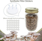100PCS Self Healing Injection Ports and 120PCS Synthetic Filter Stickers Mushroom Growing Supplies（13mm for Ports &20mm for Stickers ）