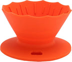 Pour Over Coffee Dripper Silicone Food Grade Portable Hand Brewed Coffee Filter Cup for Travel Outdoor Camping Home Use Lightweight Foldable Easy to Clean Dishwasher Safe Durable (Orange Red)