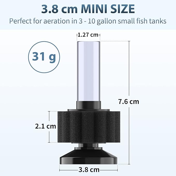 Pawfly Aquarium Air Pump with Nano Bio Sponge Filter Kit Air Control Valve Airline Tubing and Check Valve Accessories