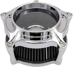 Harley Air Cleaner Chrome See Through Intake Filter Kit Cnc Cut for Motorcycle Dyna 2000 - 2017 Softail 2000 - 2015 Touring 2000 - 2007 Fitment - B (Gray)
