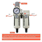 RIH Air Dryer System - 1/2" NPT Double Air Filters-5 Micron Particulate Filter& Air Pressure Regulator - Gauge(0-150 psi), Auto Drain, Poly Bowl,Bracket - 3 in 1 Two Unit (1/2" NPT) AC4011-04D