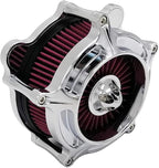 Harley Air Cleaner Turbine Intake Chrome Filter Kit Cnc Cut for Motorcycle Dyna 2000 - 2017 Softail 2000 - 2015 Touring 2000 - 2007 Fitment - B (Red)