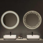 Bathroom Mirror with LED Lights, Wall Mirror with Touch Sensor, Round Mirror with Demister Pad, 3 Light Modes, for Living Room and Bathroom(A,60cm/23.6in)