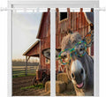 Farm Donkeys Bedroom Curtains 72 Inch Length, Window Curtains Tab Top, Farmhouse Barn Funny Animals Butterfly Light Filtering Window Treatments Drapes 52"x72" 2 Panel