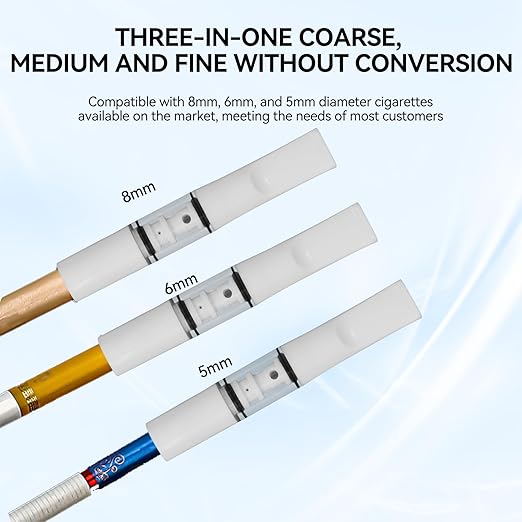 Cigarette Filters Pure White Set 10pcs Cigarette Holder Reusable Clean Tar Tobacco Filter with Multi-Filtering for Standard Size Cigarettes Ø8mm,Slim Cigarettes Ø6mm and Ø5mm