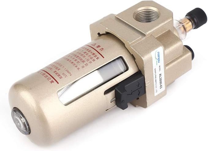 3/8" Compressed Air Line Filter, Air Compressor Drain Oil Mister Water Moisture Trap Separator AL3000-03