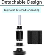 AQUANEAT Aquarium Air Powered Sponge Filter, Fish Tank Bio Bubble Filter with Airline Tubing, Valves, Suction Cup(up to 10Gal)