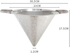 Tea Filter Pour Over Cone Double Handle Portable Stainless Steel Multipurpose