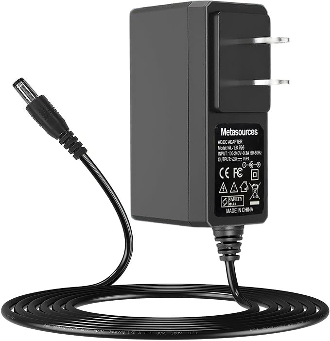 12V AC/DC Adapter Compatible with Purivortex AC400 AC300 AC201B Air Purifier HEPA Filter Cleaner Removes Odors Dust Dander Power Charger