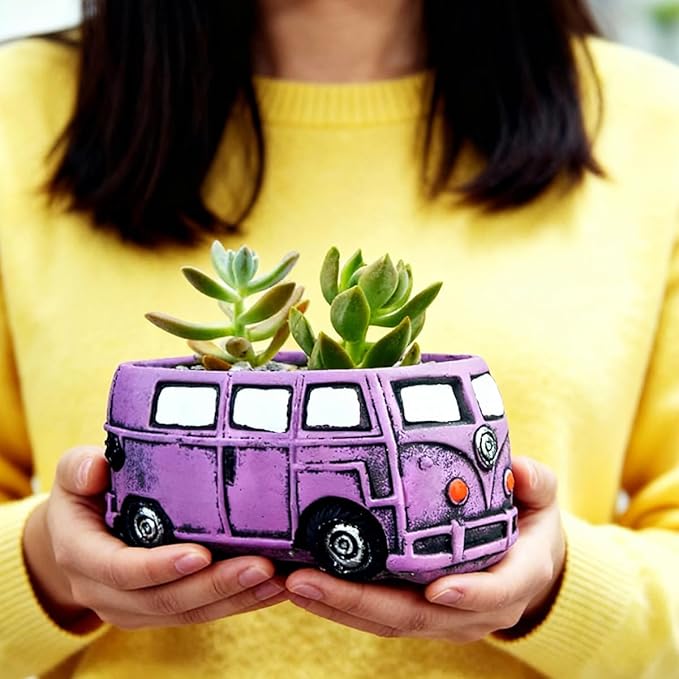 4 Pack Colorful Planters Pots, Indoor Small Plants Pots with Drainage Hole, Decor Garden Pot for Succulents Planter Cactus