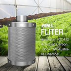 iPower GLFILT6M 6 Inch Air Carbon Filter Indoor Plants Grow Tent Odor Control Scrubber with Australia Activated C for Inline Fan, Reversible Flange, Prefilter Included, 6"
