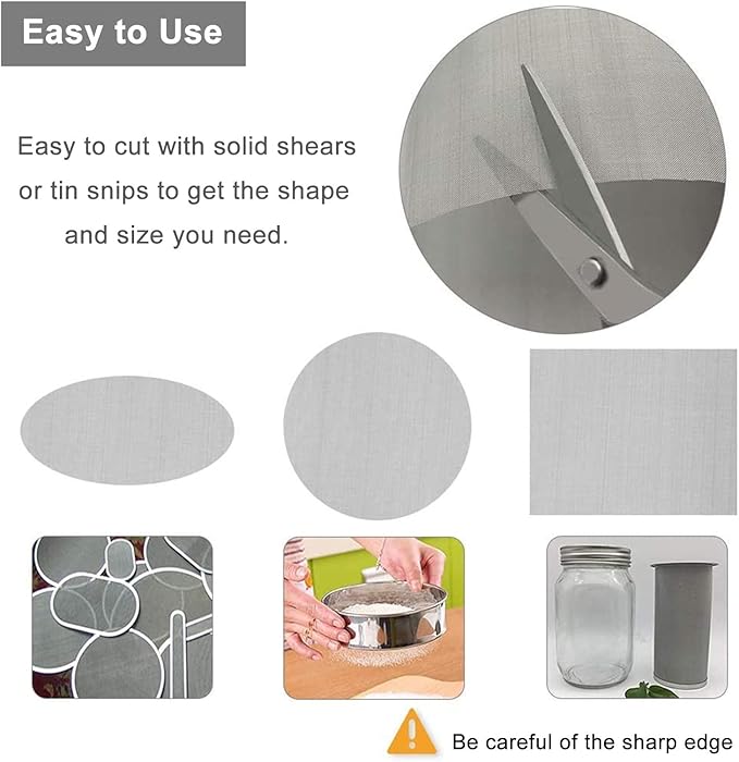 Stainless Steel Woven Wire Mesh Stainless Steel Wire Mesh 100 Mesh Filter Screen Rodent Proof Insect Mesh High Density Tear Resistant for Airbricks Garden Protection
