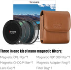 7artisans Nano Magnetic Filter UV Filter ND Light Reduction Filter/CPL Polarization Filter/GND Gradient Filter/Black Mist 1/4 Portrait Photography Filter Suitable for Lens(77mm 3-in-1 Set)