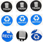 Tofficu 8pcs Hanging Trash Can Stickers Garbage Recycling Decals Material Remind Waste Sorting Habit