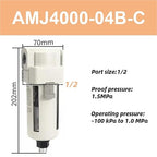 1pc Vacuum Water Droplet Separator Vacuum Pipeline Filter Negative Pressure Filter Element AMJ AMJ3000-03B(AMJ4000-04B-C)