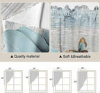 Spring Floral Swag Valances for Windows, Vintage Tulips Flower Butterfly Retro Wood Blue Rod Pocket Kitchen Curtains Valance, Kitchen Window Curtains Swag for Cafe Living Room, 2 Panels, 36x45 inch