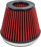 KYOSTAR Universal 6" (152mm) High-Flow Air Filter, Reusable Cone Cold Air Intake, High Performance, Washable, Clamp-On Car High Flow Air Kit, Flange Diameter: 6 Inch, Filter Height: 6.2 Inch, Red
