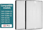 2 Pack F2 True Filter Replacement，Compatible For Filtrete，Room Air Purifier FAP-C02WA-G2 FAP-C03BA-G2 FAP-T03BA-G2