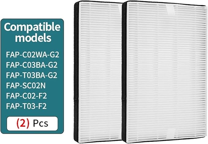 2 Pack F2 True Filter Replacement，Compatible For Filtrete，Room Air Purifier FAP-C02WA-G2 FAP-C03BA-G2 FAP-T03BA-G2