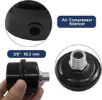 2 Pcs Air Compressor Silencer, 3/8 Inch Thread Intake Filter Muffler, 16 mm Air Compressor Silencer Filter for Generators and Blowers