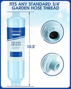 Garden Hose Filter for Filling Hot Tub, Pool, Spa, Greatly Reduces Sediment, Chlorine, Heavy Metals and Odors, Standard 3/4" Garden Hose Thread (2 pack)