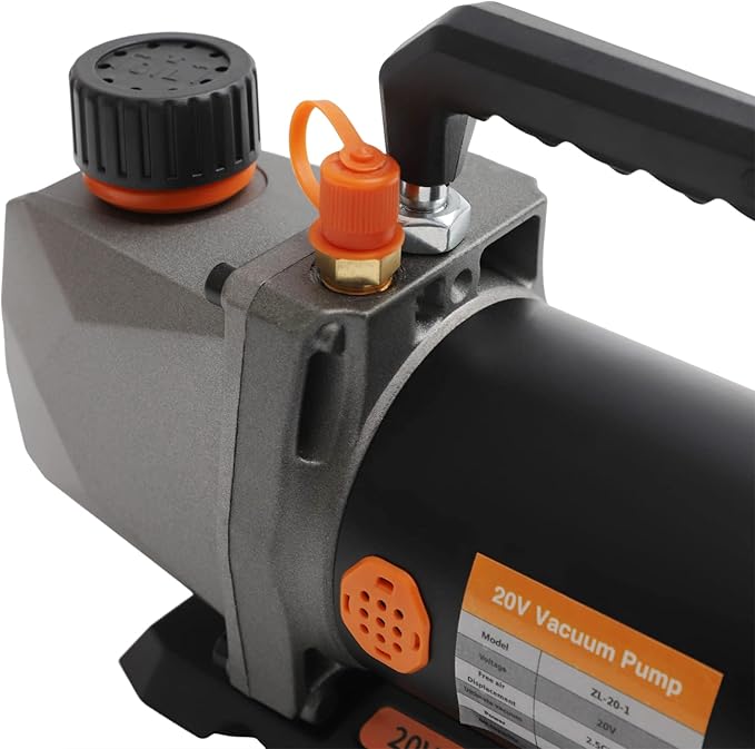 Single-Stage Vacuum Pump, 2.5CFM 20V Lithium Battery Strong Power DC Inverter Vacuum Pump, Shock Absorption and Oil Mist Filter Device Vacuum Pump for Air Conditioner Refrigerant